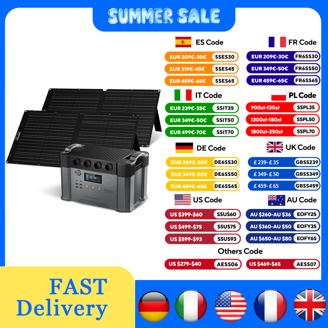 Drone Solar Charger - ALLPOWERS S2000 Pro Outdoor Generator 2400W