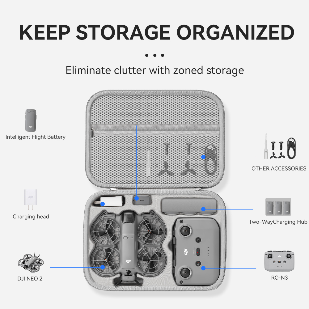 XFJI Travel Organizer Bag for  - Drone Hard Shell Case incelemesi ve fiyatı