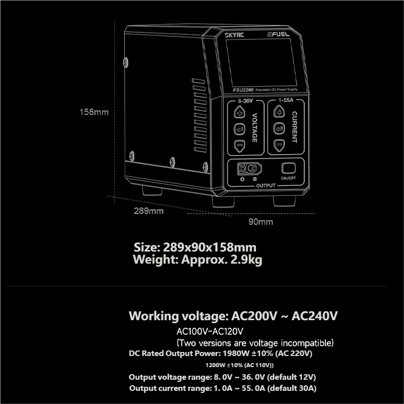 SKYRC PSU2000 1980W Adjustable - Drone Battery Charger incelemesi ve fiyatı